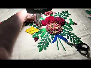 Machine quilting a Baltimore album