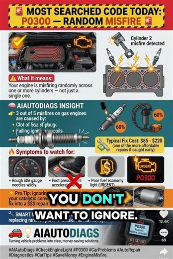 🚨 MOST SEARCHED CODE TODAY: P0300 — RANDOM MISFIRE 🚨