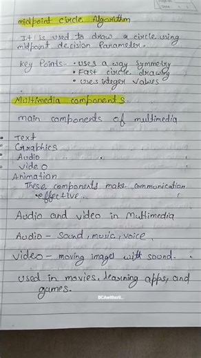computer graphics & multimedia most imp topics #bca #computer #coding #windows