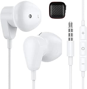 Wired Earbuds Earphones for Samsung Galaxy A15 A14 A13 A12 A11 A20 S9, 3.5mm Wired Headphones with Mic, HiFi Stereo Earphones for iPhone/iPod/MP3/MP4/Computer/Laptop/Android/Kids/School Student