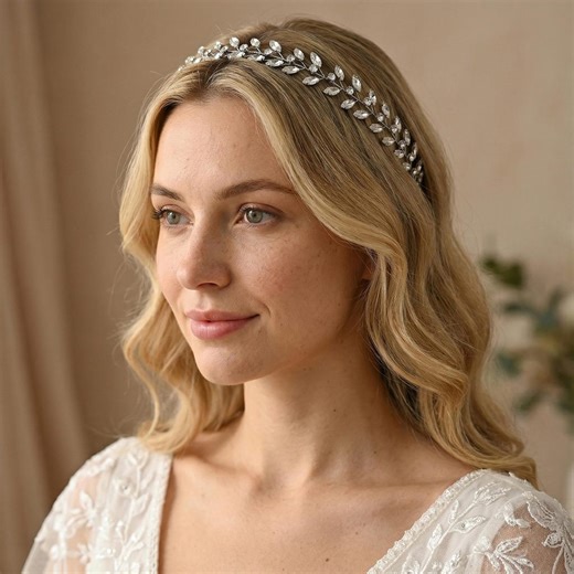 Crystal Bridal Headband Wedding Hair Accessory Rhinestone Wedding Headpiece Boho Bridal Hair Jewelry - Etsy