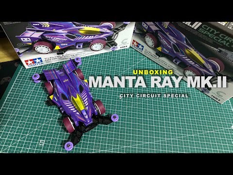 Tamiya Mini 4wd Unboxing + Build Preview MANTA RAY Mk.II CITY CIRCUIT SPECIAL