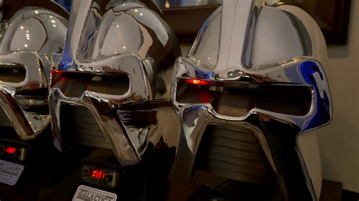 Attention, humans! Introducing the first graduating class of Kropserkel’s 1978 classic Cylon helmets for 2026. We’re thrilled to share these with everyone, and we truly appreciate your patience as we roll them out. For those ready to order, each helmet is $570 USD, and the optional Command Stand with sound is $285 USD, plus shipping. Just contact us at info@kropserkel.com for details. We also want to invite all our existing customers to share videos of where their Cylons are stationed and what a
