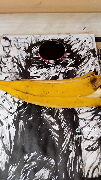 I'm literally drawing Gojo with a banana. #gojo #jjk #draw #tutorials #artistsoftiktok