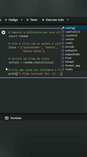 Sorteando qual filme assistir com Python