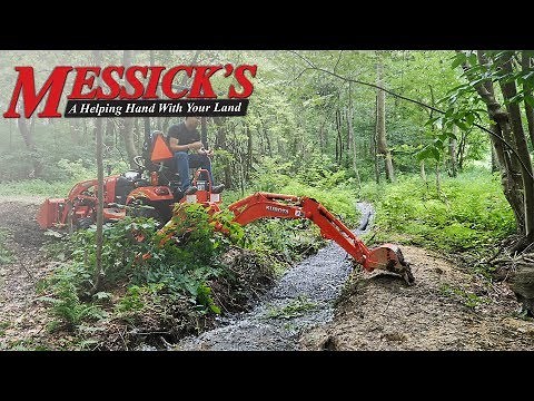 Installing a french drain with a Kubota BX23S