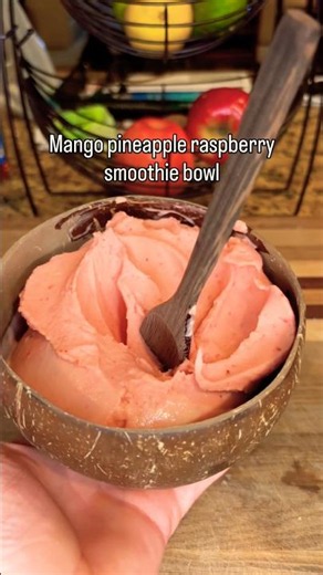 Mango pineapple raspberry ice cream #recipe #food