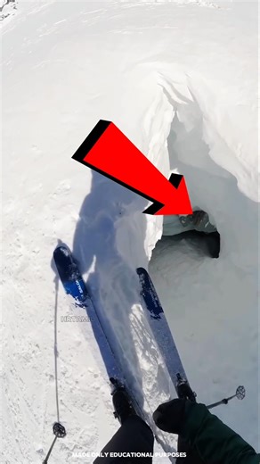 கொஞ்சம் விட்டா இவர் கீழே விழுந்து இருப்பாரு😱 | Ice cave #shorts #facts