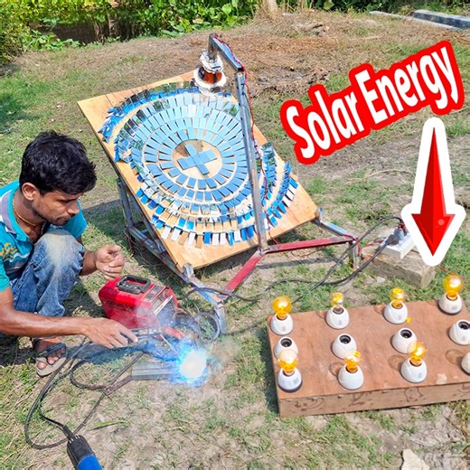 89K views · 1.3K reactions | Homemade solar from mirrors to make a power generation device | Rana Craft | Facebook