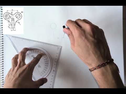 Step by step tutorial for Redraw a Given image with proper dimensions. #engineering #drawing