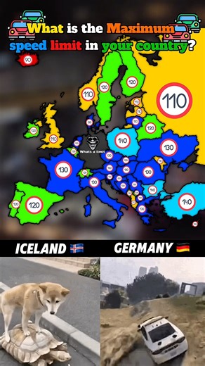 What is the maximum speed limit in your country? 🚘#europe #geography #mapping #countries #memes