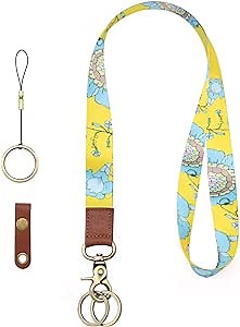 LUOBO Lanyard for Keys,Neck Lanyard KeyChain Holder for Men and Women-Detachable Cool Neck Strips Lanyard with Metal Clasp and Genuine Leather,Ideal for Keys,ID badges,Wallets and Phones