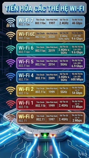 📡 Sự phát triển của các thế hệ Wi-Fi #xuhuong #tramso #techtips