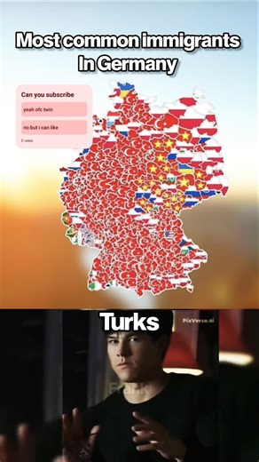 Most common immigrant in Germany 🇩🇪 #shorts #mapping #geography #countryballs #memes