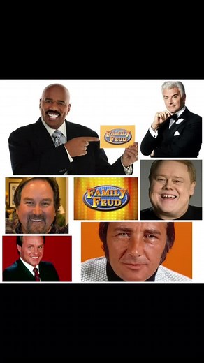 the hosts of Family Feud. Richard Dawson, Ray Combs, Louie Anderson, Richard Karn, John O'Hurley & Steve Harvey. #familyfeud #gameshow #steveharvey.