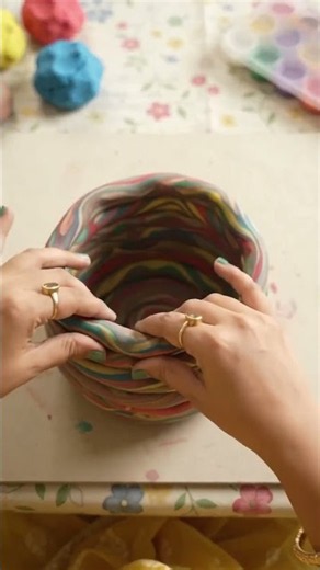 🏺 How To Make A Beautiful Marbled Clay Pot