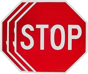 Municipal Supply and Sign Co Pack of 3 Stop Sign Street Road Sign - 24 X 24 - Genuine Traffic Control Signs with 3M High-Intensity Prismatic Reflective Sheeting. Backed by a Solid 10-Year Warranty