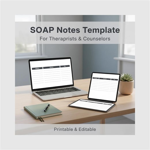 SOAP Notes Template for Therapists | Counseling Session Notes | Printable & Editable | Private Practice Forms - Etsy