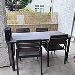 Outdoor Dining Set for 4, Aluminum Patio Table and Chairs Set with Umbrella Hole, 5 Piece HDPS Outdoor Furniture Set for Patio, Garden (Charcoal)