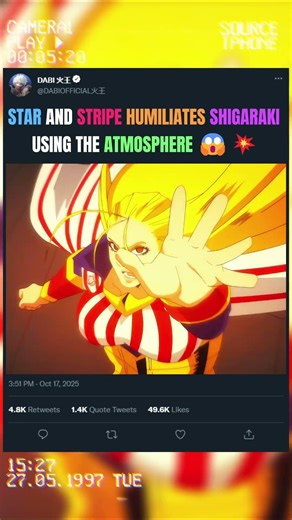 STAR AND STRIPE HUMILIATES SHIGARAKI USING THE ATMOSPHERE 😱💥 | #allmight #deku #bnha #myheroacademia