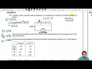 9.2c Ex1 MJ14 P11 Q31 Energy Supplied to External Resistor | AS Electricity | CAIE A Level Physics