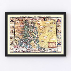 Colorado Map 1935, Vintage Colorado Map, Old Colorado Art, Wall Art Gift for Colorado History Lovers Retro Decor - Etsy