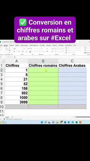 Convertir des chiffres arabes en chiffres romains et inversement #Excel #tips | L'Ingénieur Y
