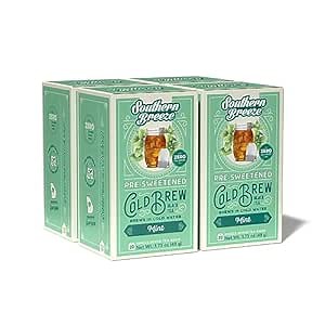 Southern Breeze Cold Brew Sweet Tea Mint, 20 Bags (Pack of 4) | Southern-Style Sweet Tea | Zero Sugar | Zero Carbs | Steeps in Cold Water | Perfect for Home, Office & On-the-Go