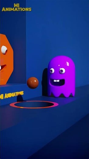 👉 Cute Monsters VS Color Shapes 😱💜💚 | Satisfying 3D Animation | MI Animations #Shorts