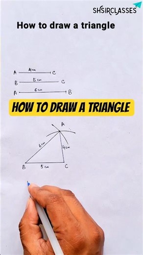 How to draw a triangle. Construct a triangle. Construction of a triangle. #education #triangle