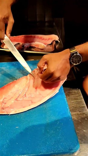 preparing Hamachi for Sashimi and sushi