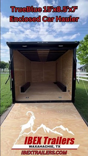 2025 TrueBlue Blackout 15'x8.5'x7' Enclosed Car hauler available now at Ibex Trailers