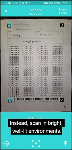 Tips for scanning answer sheets