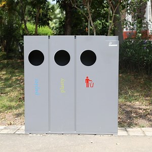 [Hot Item] Minimalist Outdoor Stainless Steel Waste Bin for Eco-Friendly Garden