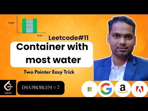 DSA Array interview question |Container With Most Water |LeetCode| Two Pointer Approach with Dry Run