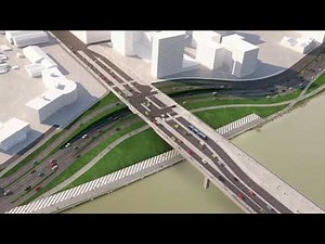 Maquette 3D du futur pont Simone Veil à Bordeaux