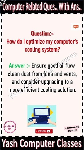 How do I optimize my computer's cooling system #computerbasics #computer #viralvideo #viralshorts