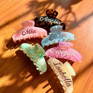 Custom Name Hair Claw Clips - Personalized Rhinestone Pearl Hair Clips | Bridesmaid Proposal Gift | Wedding Hair Accessory - Etsy