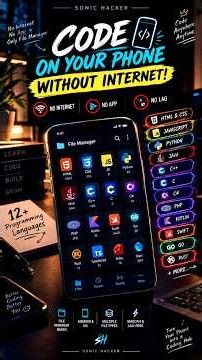 I Coded 7 Languages on a Phone WITHOUT INTERNET! 🤯 | No App • No Lag • Only File Manager