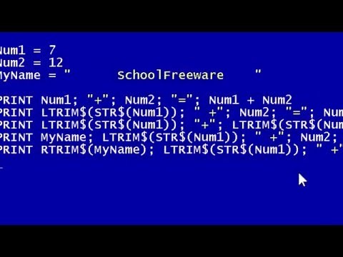 QBasic Tutorial 51 - Removing Spaces From Numbers And Strings With LTRIM And RTRIM - QB64