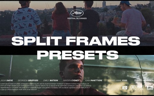 FOUR EDITORS 复古创意美学电影分屏遮罩视频叠加层素材 SPLIT FRAMES PRESETS（7200）