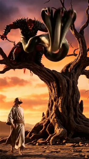 When Evil Rises, Jesus Stands Strong 🐍✝️ | Powerful Biblical Scene