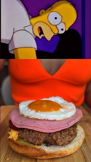 The Good Morning Burger from The Simpson 🍳🍔 #shorts