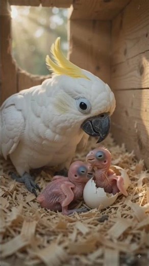 2 Baby Cockatoos Just Hatched! 🐣🥚 | Cute Nest Box Moment #Shorts