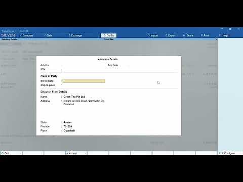 Change of Dispatch from Address in E-Way Bill & E-Invoice in Tally