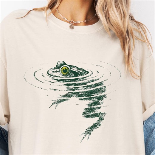 Frog Swimming T-shirt | Funny Animal Graphic Tee - Etsy