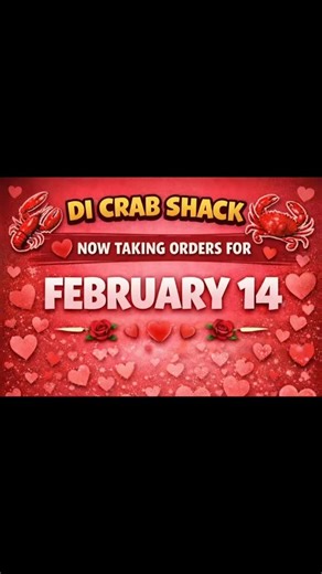 Di Crab Shack on Instagram: "❤️🦞 DI CRAB SHACK 🦀❤️ NOW TAKING ORDERS FOR 🌹 SATURDAY, FEBRUARY 14 – VALENTINE’S DAY 🌹 Make this Valentine’s Day extra special with a delicious Seafood Boil for you and your love! 💕 🔥 Book your Seafood Boil now before they’re SOLD OUT! 📍 Pick-Up Locations: Falmouth – Champion Plaza (11–12) Montego Bay – KFC Downtown (1–2) 📞 Call/WhatsApp: 1876-594-7751 1876-863-5685 💘 Don’t wait until last minut