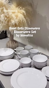 Pearl Dots Stoneware Dinnerware Set (Purple, 56pc Set)
