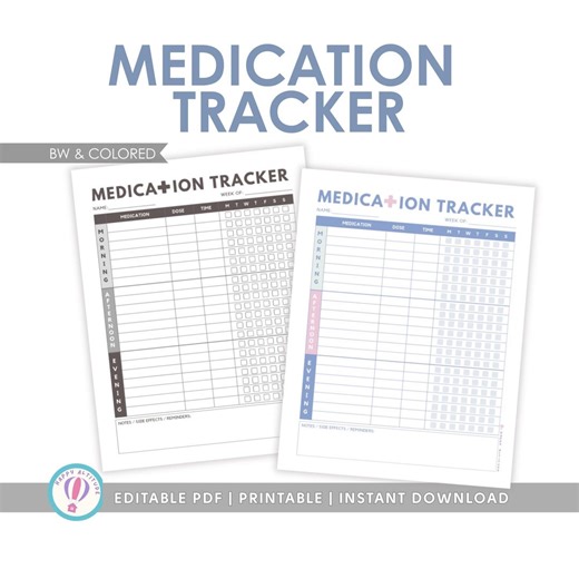 Daily Medication Tracker, Medication Log, Printable Medicine Log for Nurses, Medication Sheet, Medication List, Medicine Intake Tracker, PDF - Etsy
