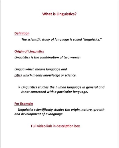 linguistics in english | origin and definition of linguistics | example of linguistics